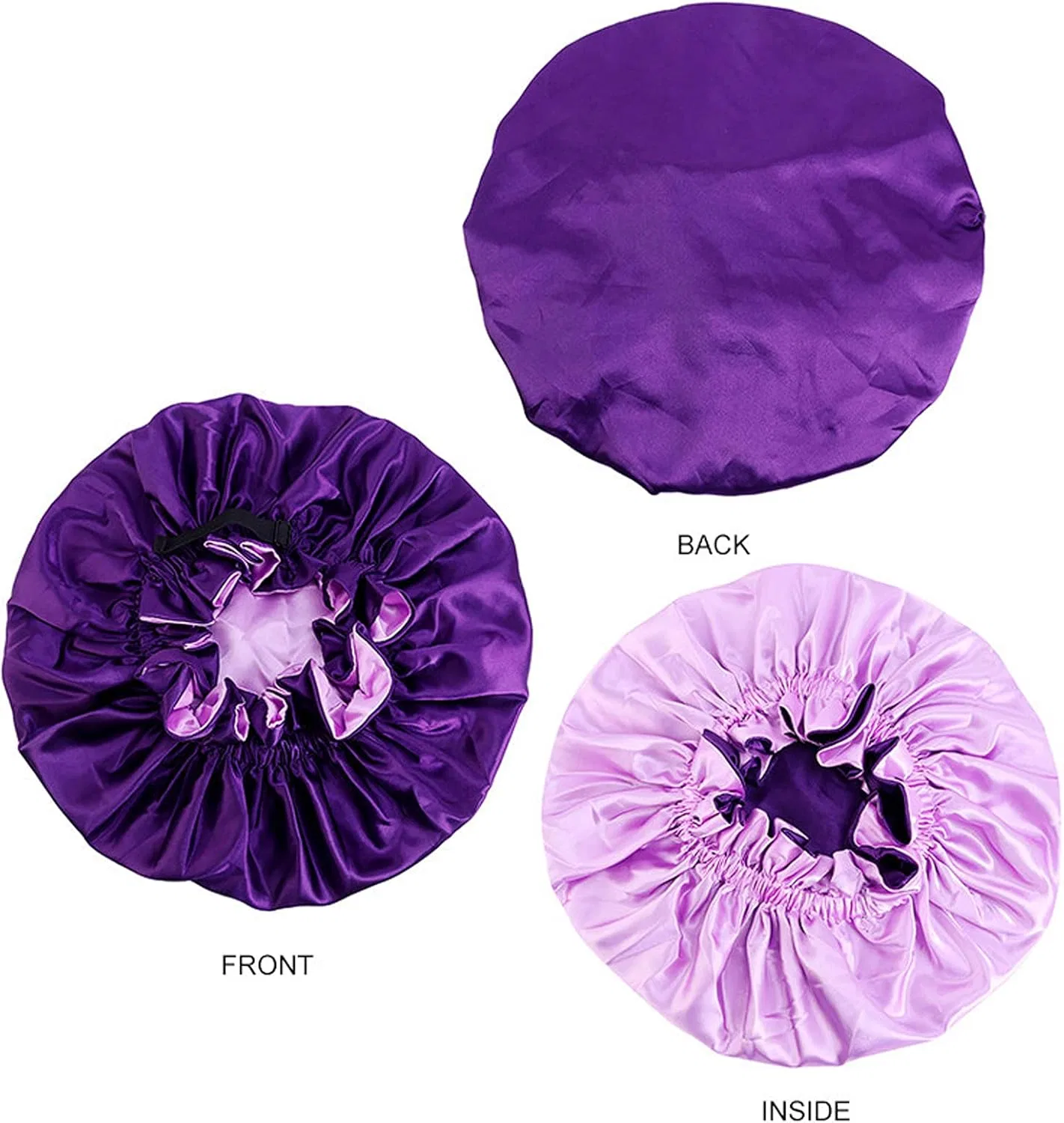 Шапочка для душа Satin Cap 2 шт, Фиолетовый и Черный, Luovce — фото 4
