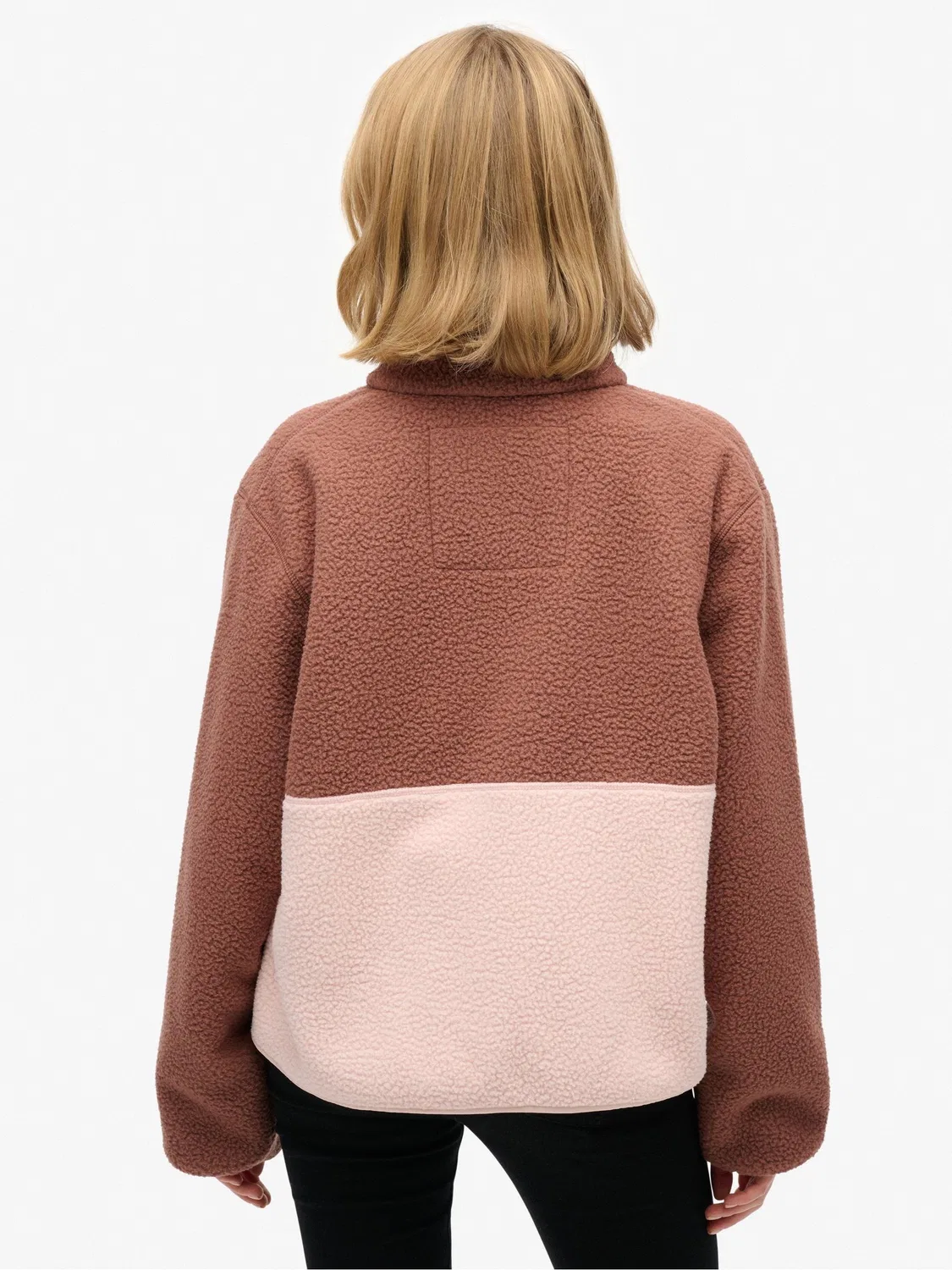 Флисовая куртка Colour Block Superdry, розовый, коричневый — фото 2