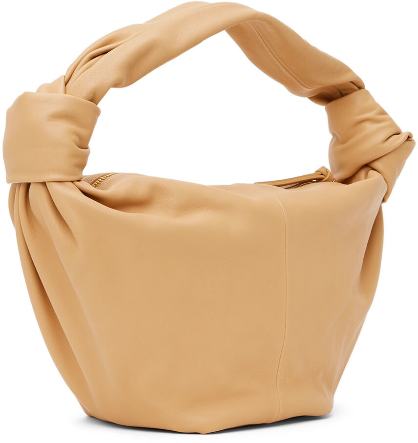 Бежевая сумка с двойной ручкой сверху Bottega Veneta — фото 3