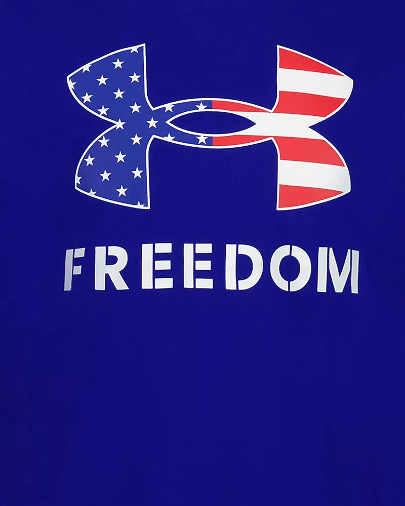 Футболка для мальчиков короткий рукав, влагоотводящая ткань UA Tech, UA Freedom Core UnderArmour, Royal/Red/White — фото 2