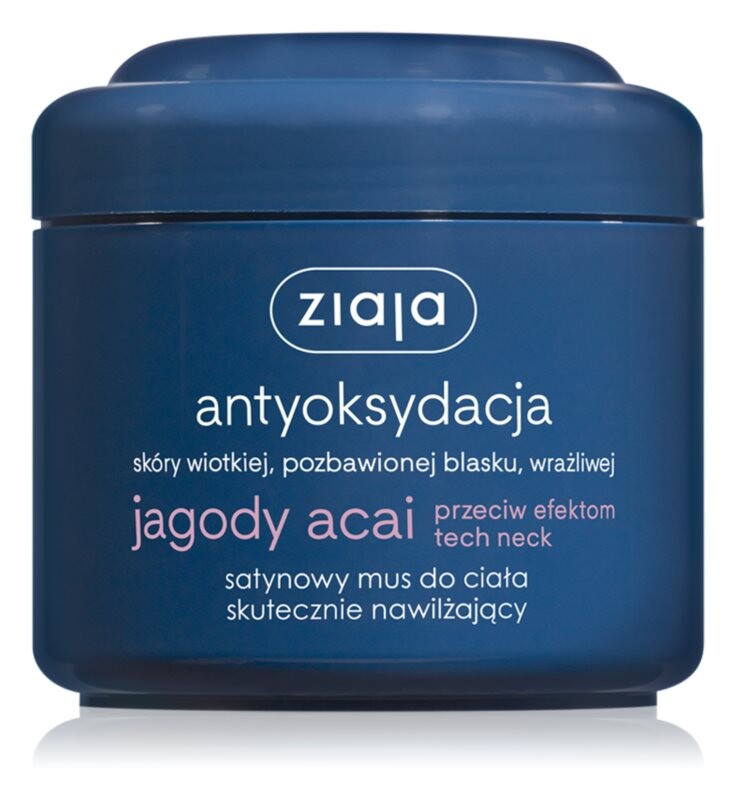 

Атласный мусс для тела эффективно увлажняет Ziaja Jagody Acai