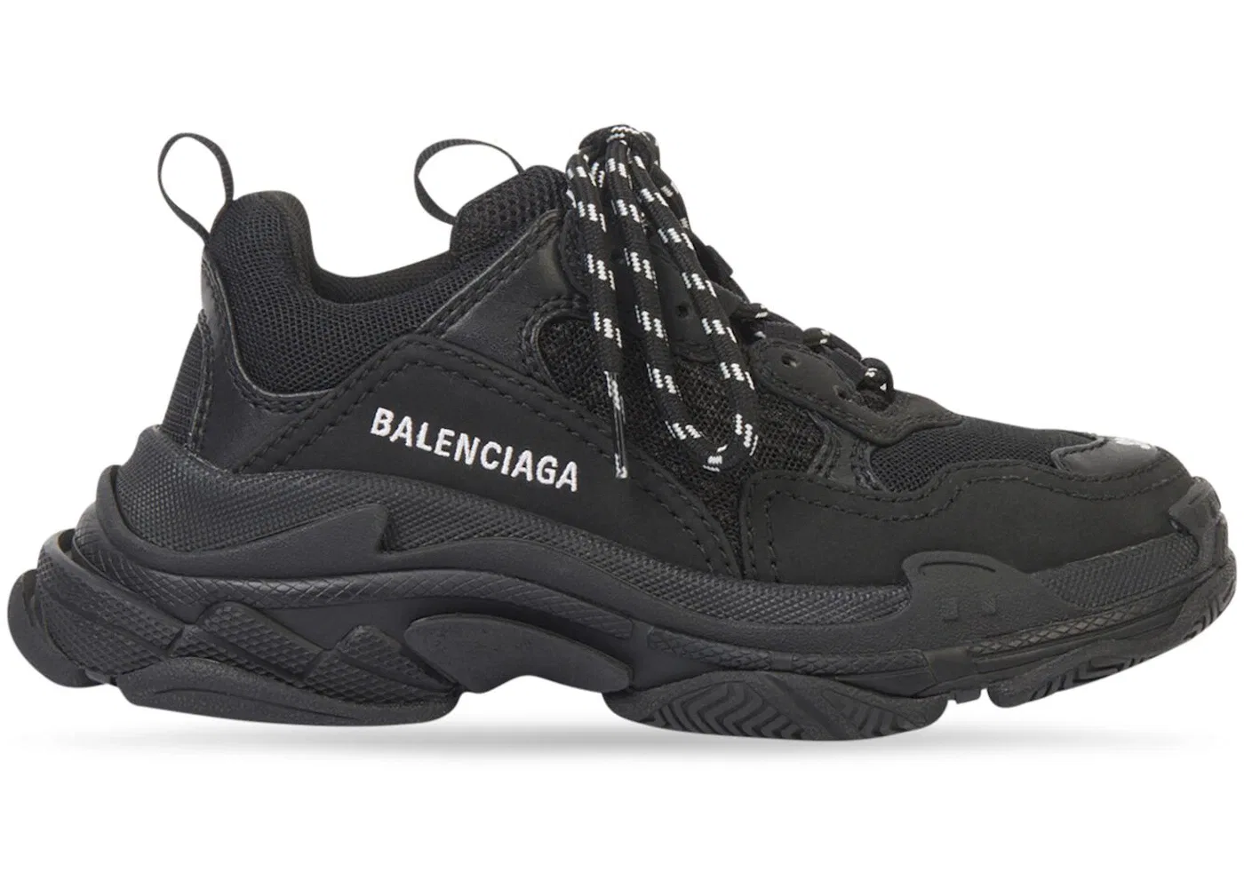Детские кроссовки Balenciaga Triple S на толстой подошве, черные