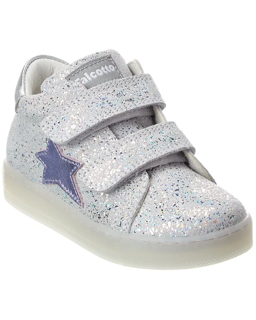 Детские кроссовки на липучках из замши Naturino Falcotto Sasha Suede Sneaker, White