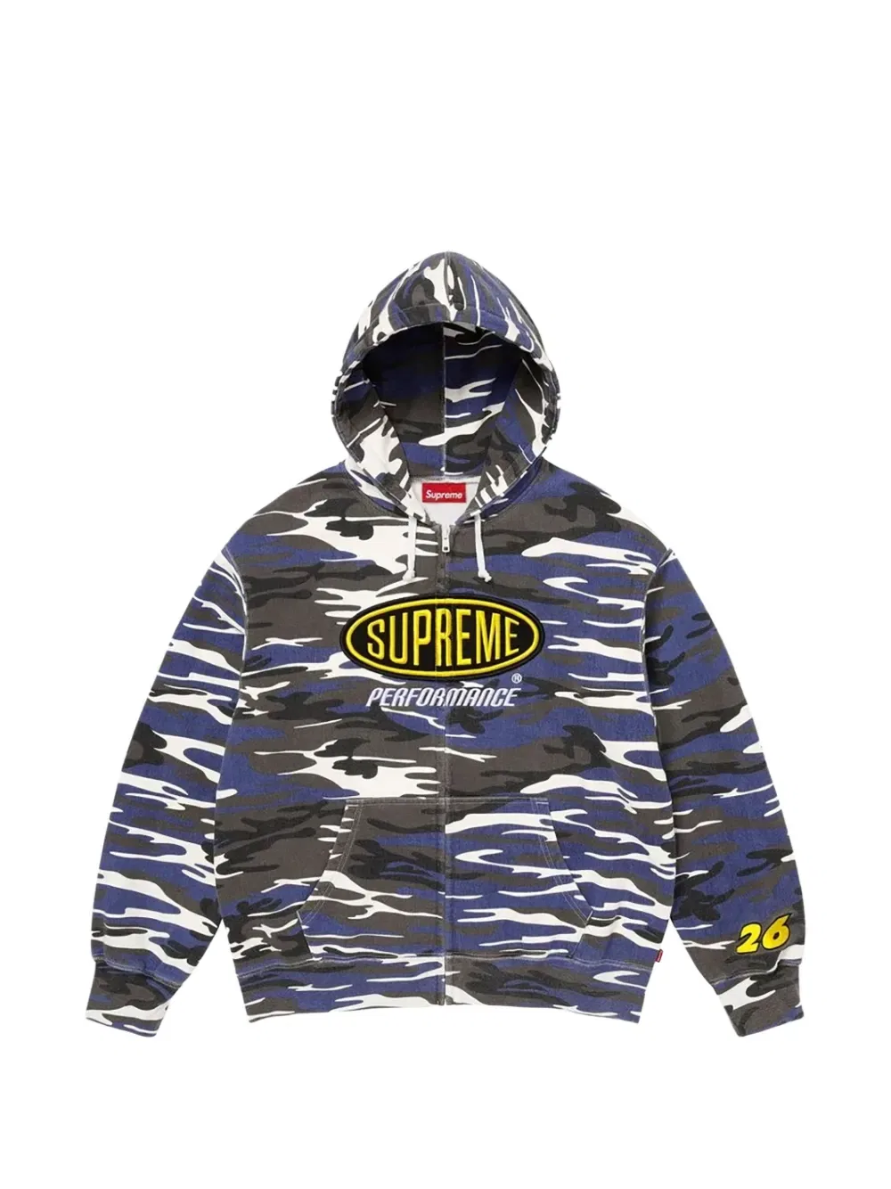 Толстовка на молнии с камуфляжным принтом Supreme, синий