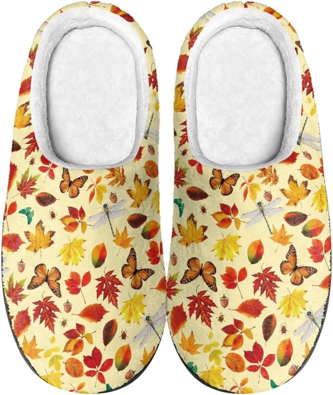 

Ретро-тапочки с мягкими вставками для женщин и мужчин, для дома и улицы, противоскользящие, теплые, уютные, из пеноматериала Rweroyiu, Butterfly Maple