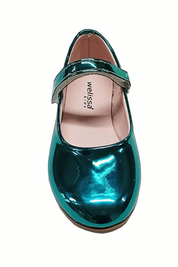 Детские балетки для девочек из эко-кожи Welissa, Blue Turquoise — фото 3