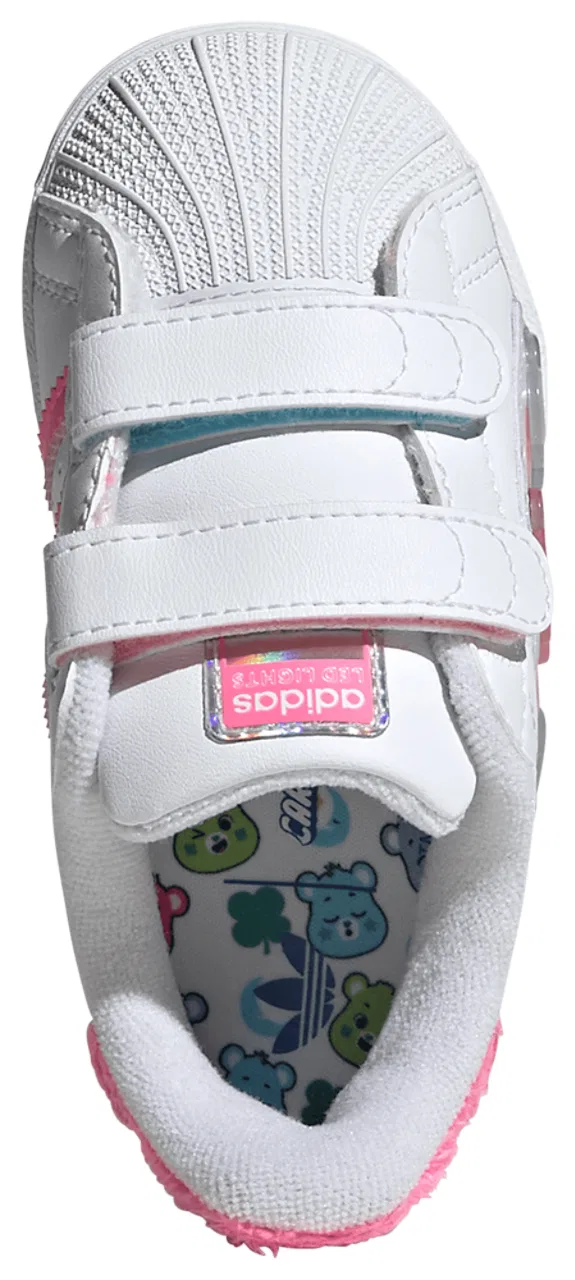 Детские кроссовки для мальчиков с LED-подсветкой Superstar LED Lights adidas, Footwear White Bliss Pink Lucid Pink — фото 4