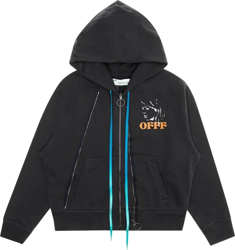 

Худи Off-White Face Print Hoodie 'Black', черный