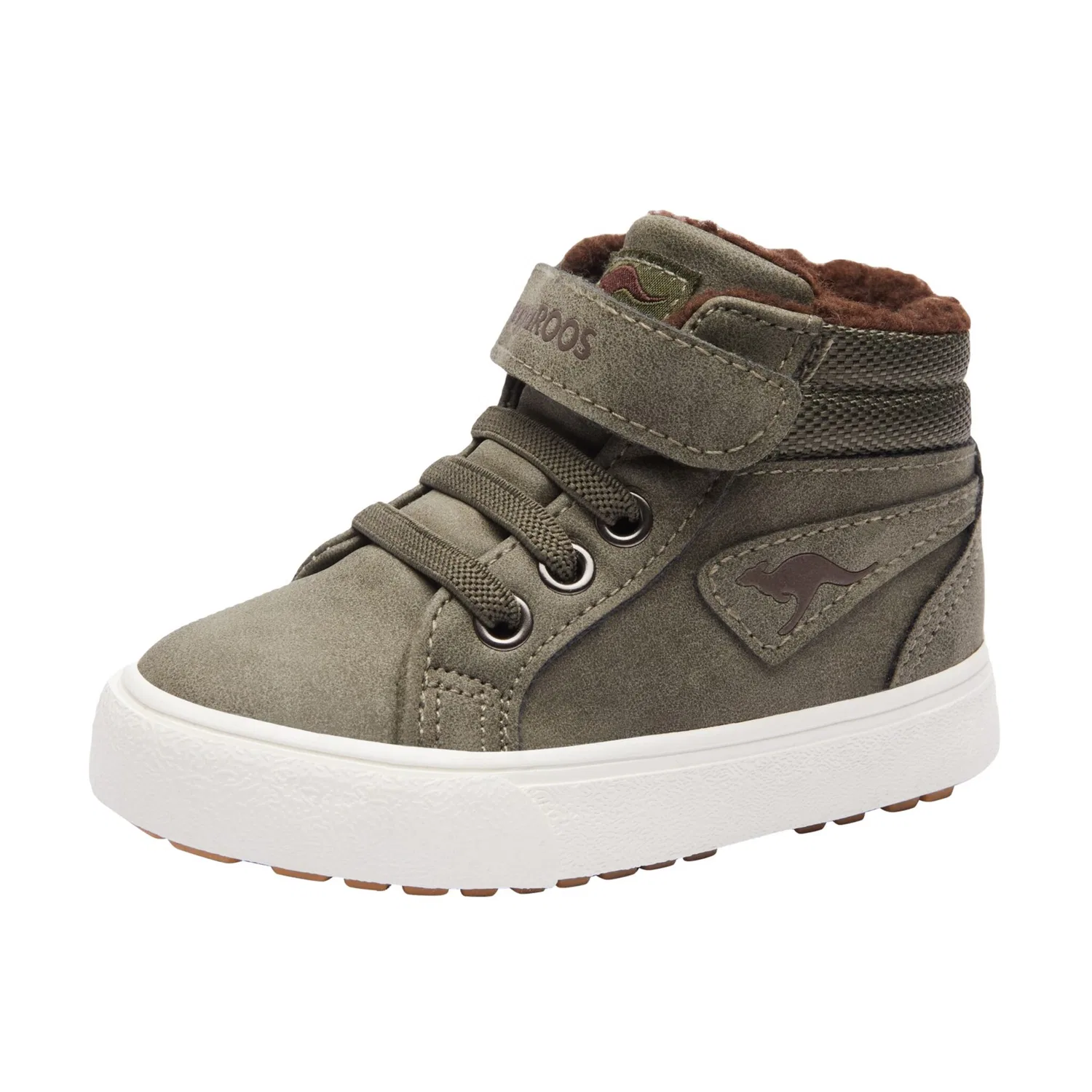 Детские зимние кроссовки с теплой подкладкой KangaROOS Kavu III, Olive/Coffee