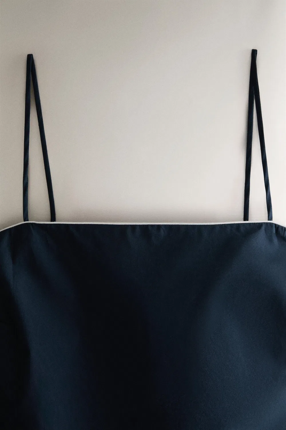 Хлопковый топ на бретелях с кантом ZARA, Navy blue — фото 2