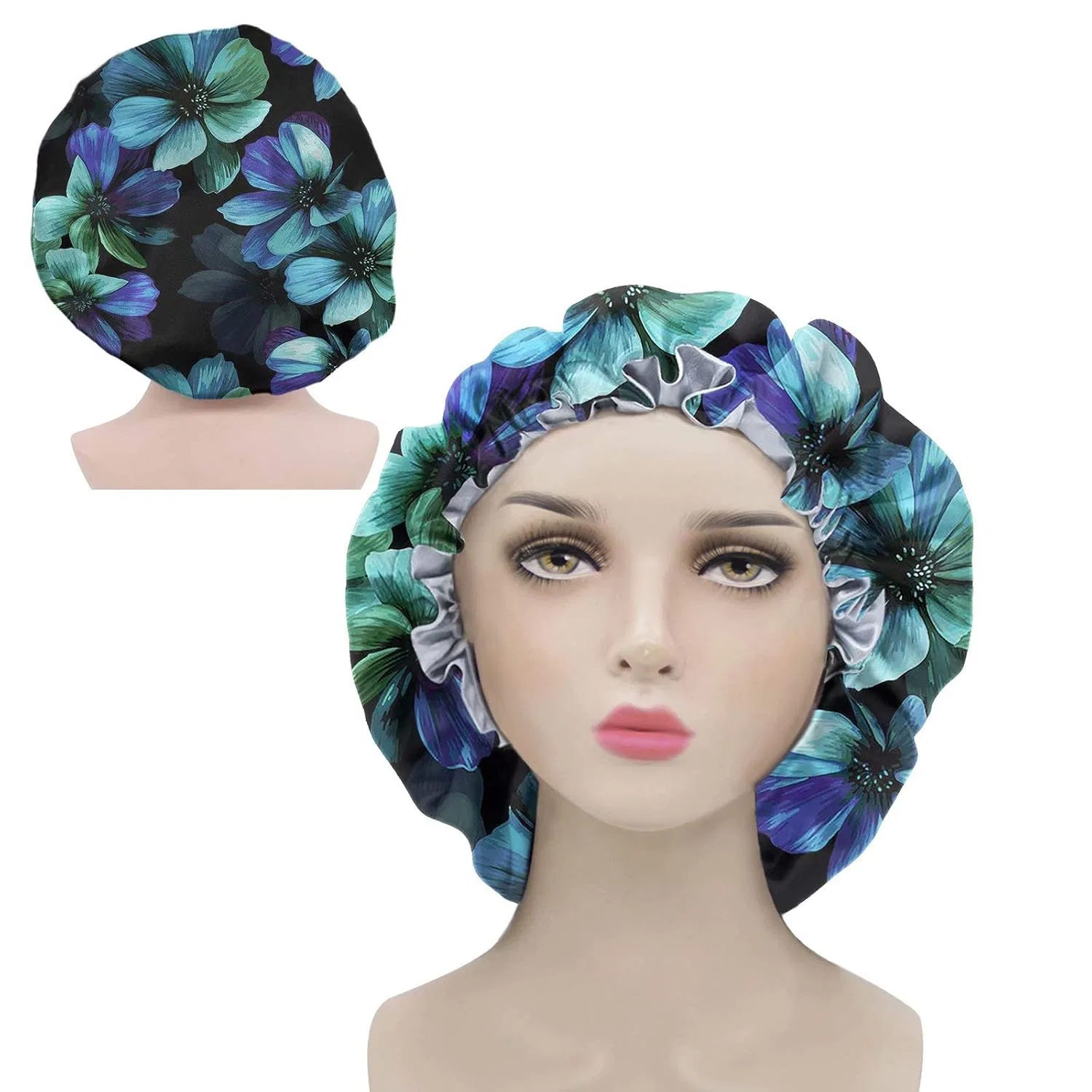 Шапочка для душа Satin Cap, chaqlin, 37x37 см, Blue Floral