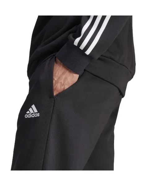 Мужской флисовый спортивный костюм с тремя полосками Adidas, Black — фото 3