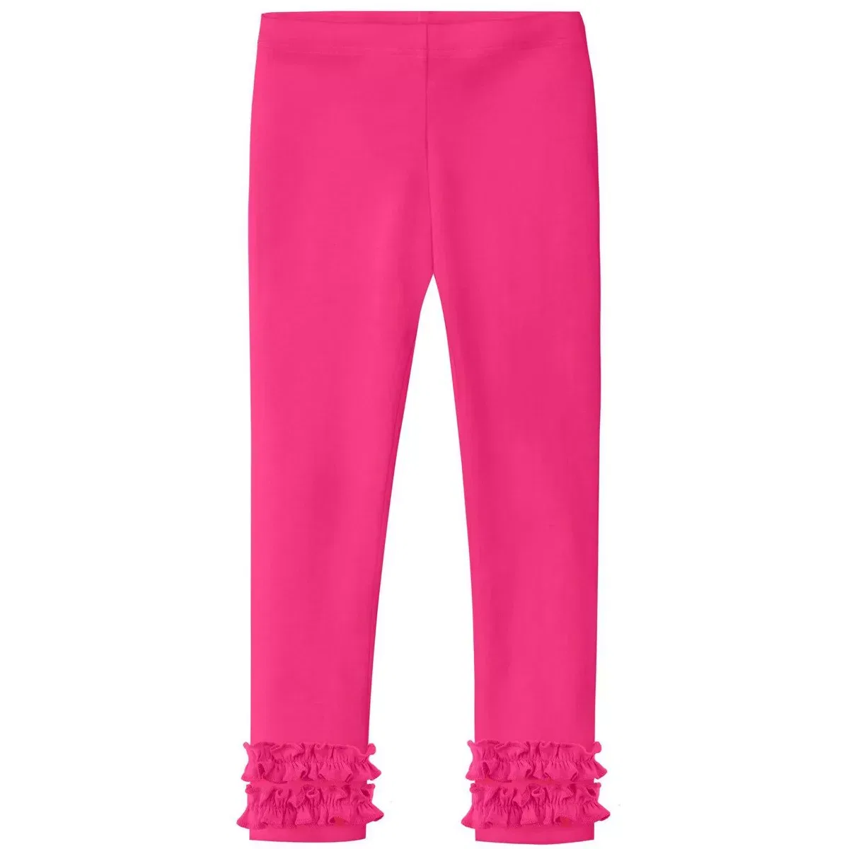 Детские леггинсы для девочек хлопковые с оборками City Threads, Hot Pink