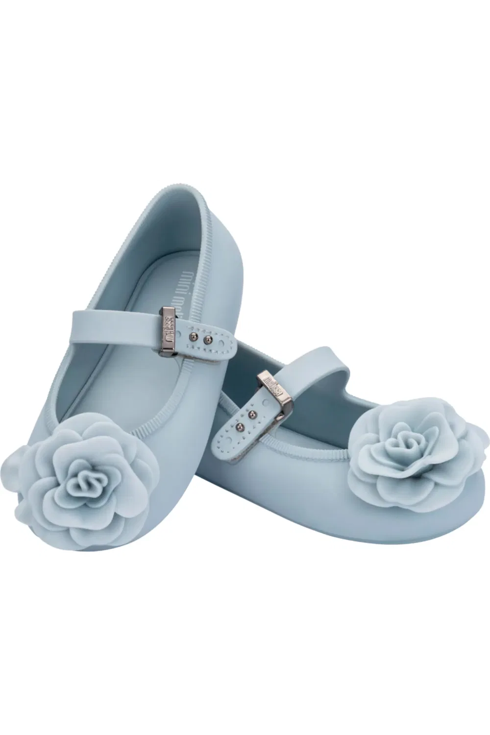 Детские туфли балетки с цветочной аппликацией Soft Ballerina Mini Melissa, синий — фото 4