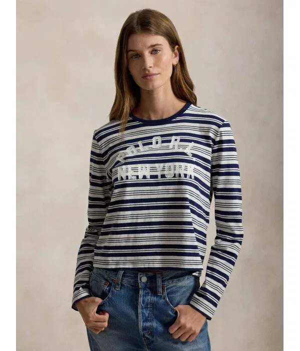 Женская блузка с длинным рукавом Polo Ralph Lauren, Blu Marino