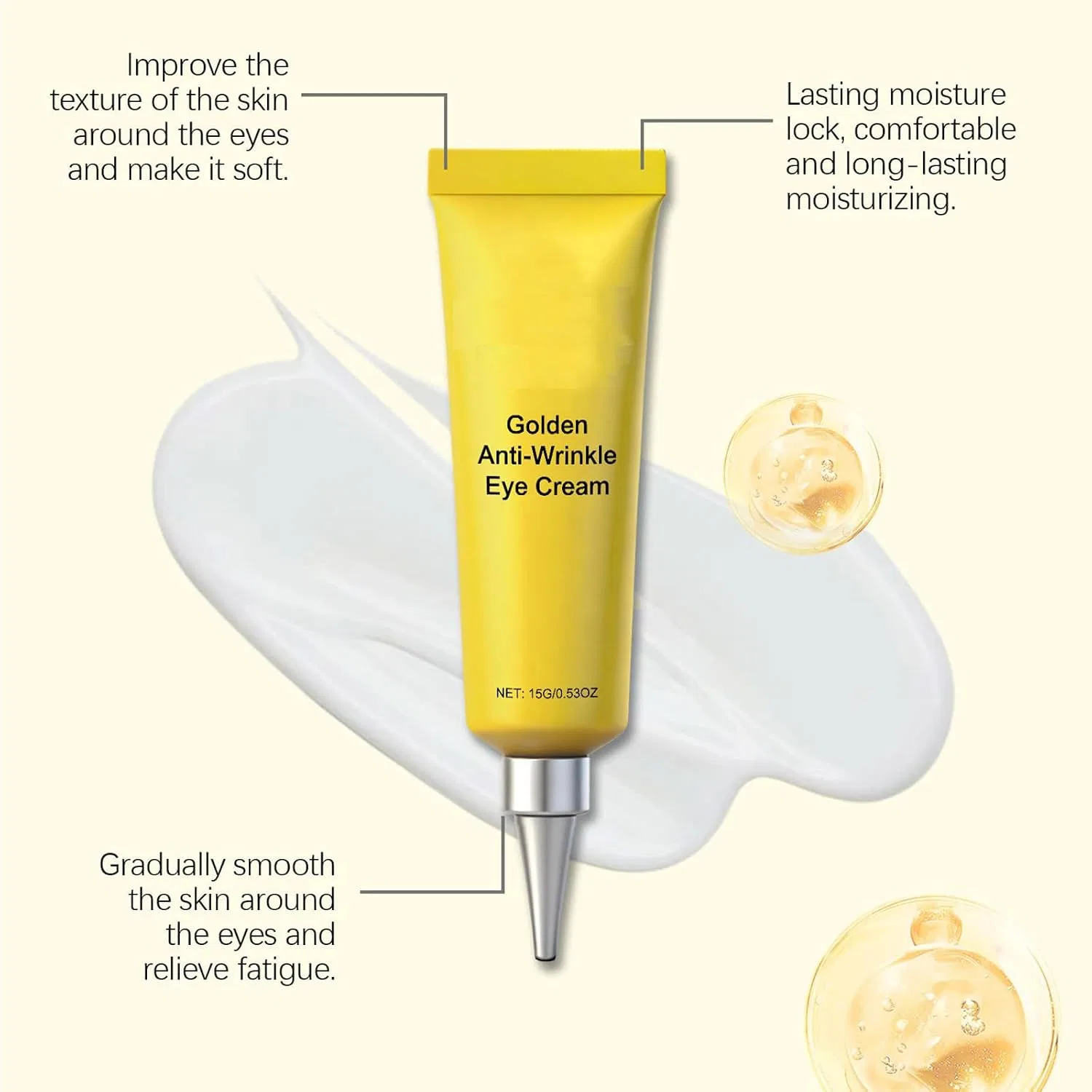 Крем для глаз Firming Eye Cream, Generisch, набор 2 шт, 15 г, Золотой — фото 4