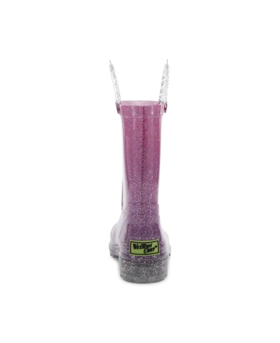 Детский резиновый сапог с блестками и подсветкой Glitter Ombre Lighted Western Chief, Pink — фото 2