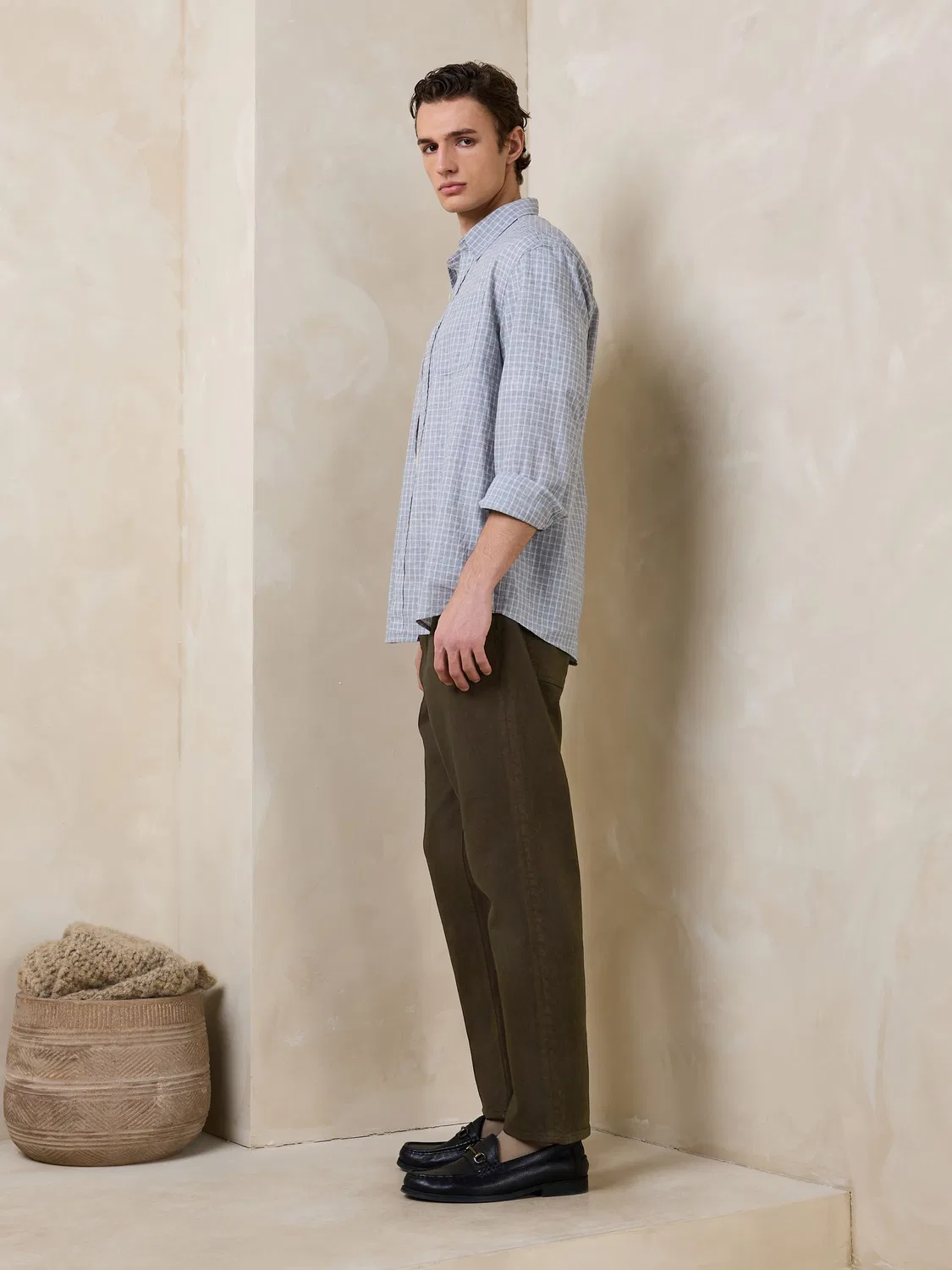 Джинсы с ремнем, slim fit, Chocolate Brown Next — фото 4