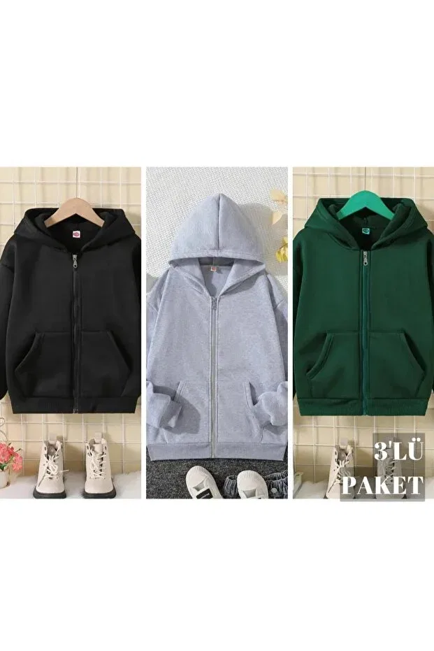 Детское худи с длинным рукавом Daxis Sportwear Company, Green-Gray-Black