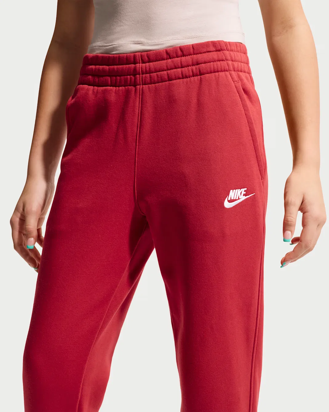 Детские спортивные штаны Nike Sportswear Club Fleece, Tough Red/White — фото 3