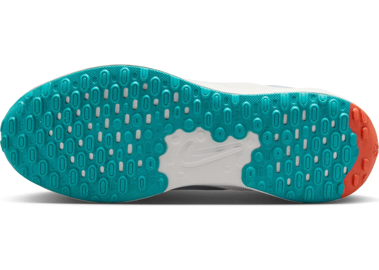 Детские кроссовки для девочек с амортизацией NIKE Revolution 7 NIKE, Wolf Grey Dusty Cactus Bright Crimson — фото 4