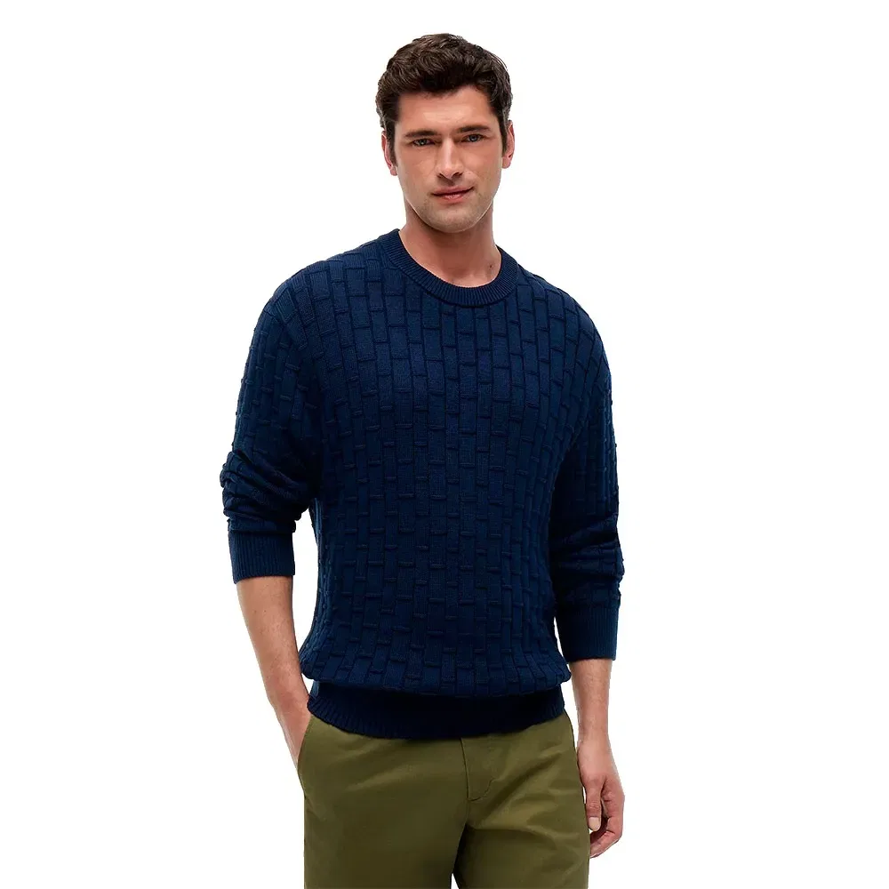 Мужской свитер с имитацией вязки коса Tommy hilfiger, Blue