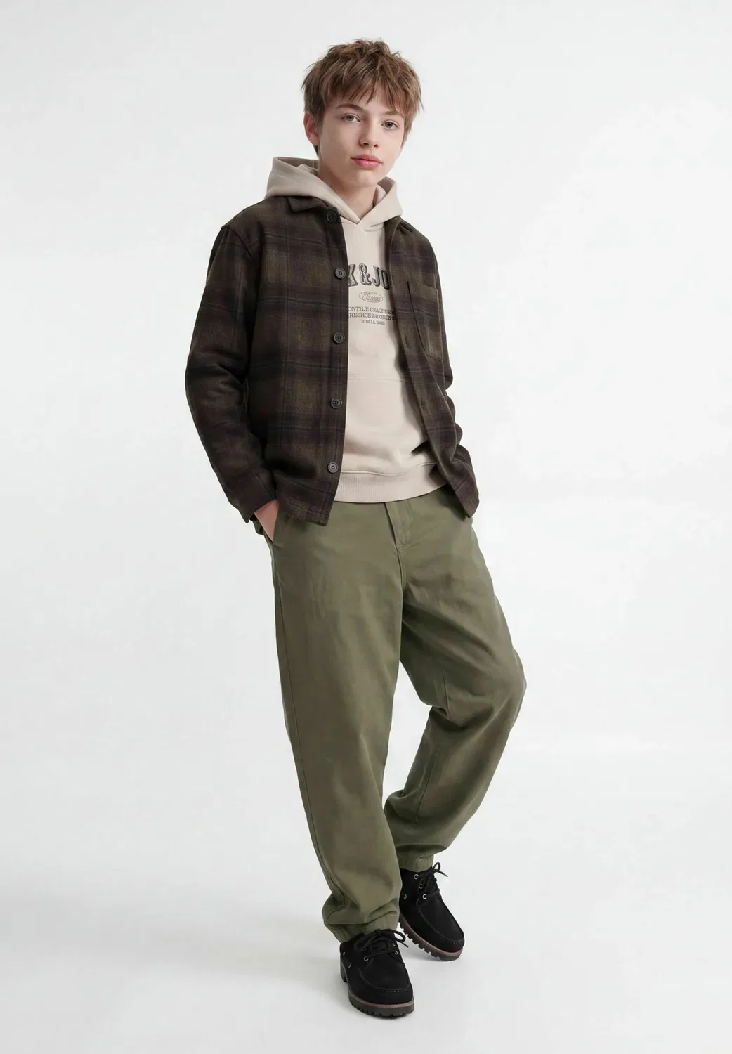 Спортивные штаны для мальчиков - брюки Jack & Jones Junior, Ivy Green — фото 4