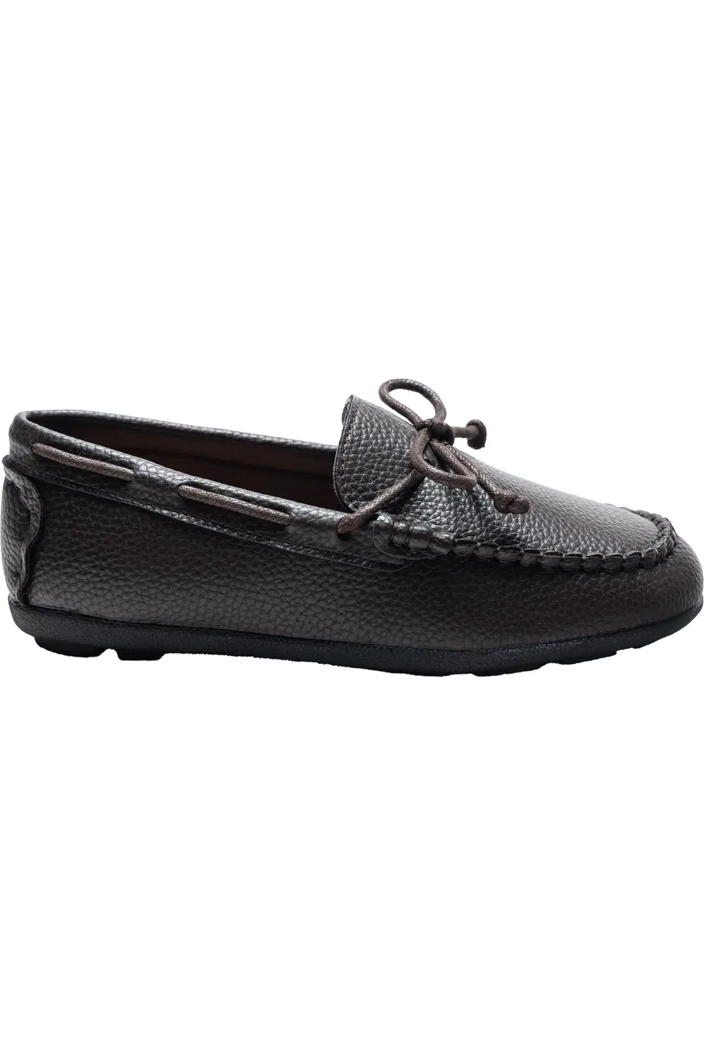 Детские туфли лоферы кожаные Moccasin Loafers Moustache, коричневый — фото 2