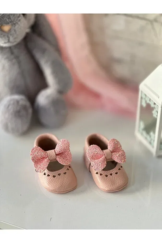 Детские мокасины для девочек из кожи Pink Shine Li Puna, Pink — фото 3