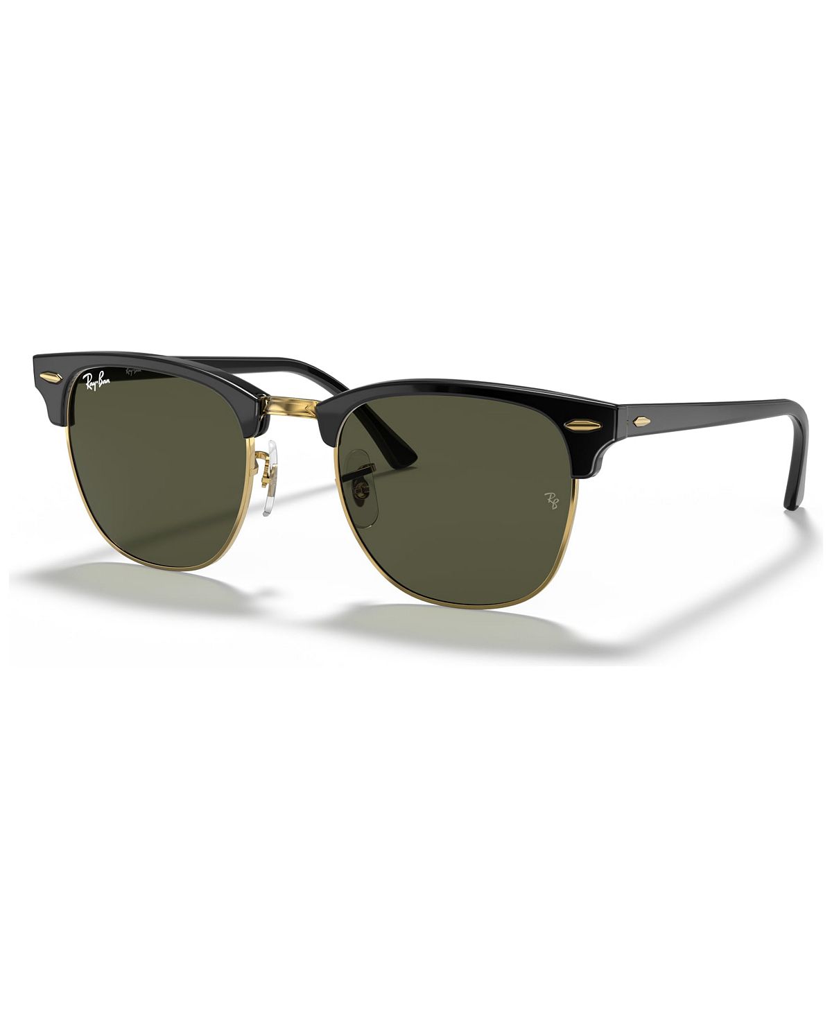 Солнцезащитные очки унисекс с низкой перемычкой, rb3016f clubmaster classic 55 Ray-Ban, черный - фото