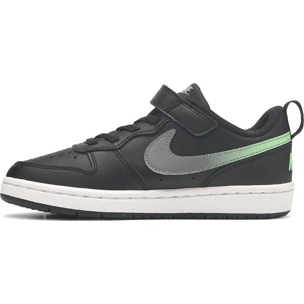 Детские низкие кроссовки Court Borough Recraft Nike, Black/Green — фото 3