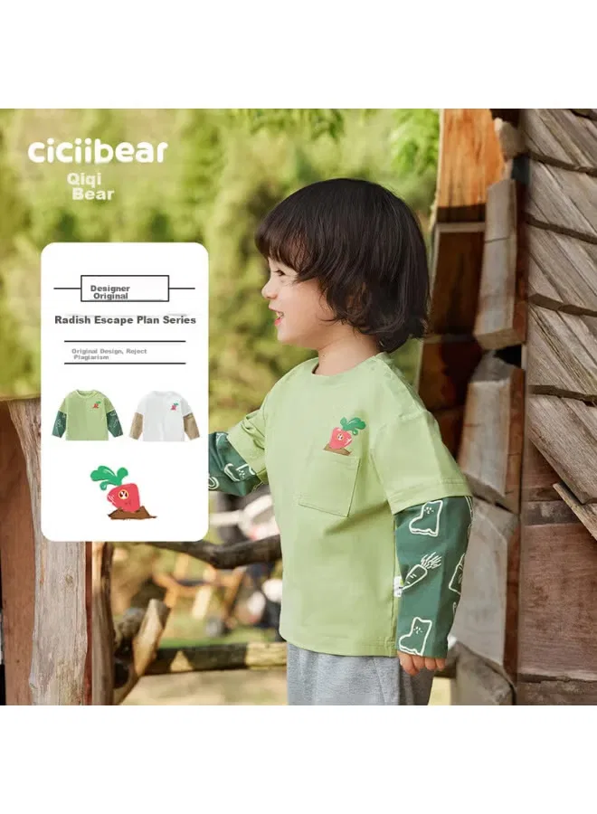 Лонгслив с принтом моркови Ciciibear, зеленый