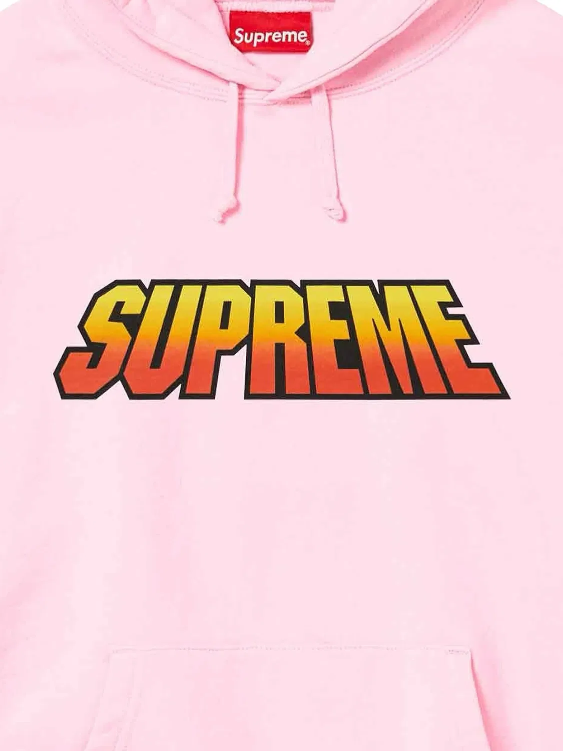 Худи с эффектом градиента и логотипом Supreme, розовый — фото 2