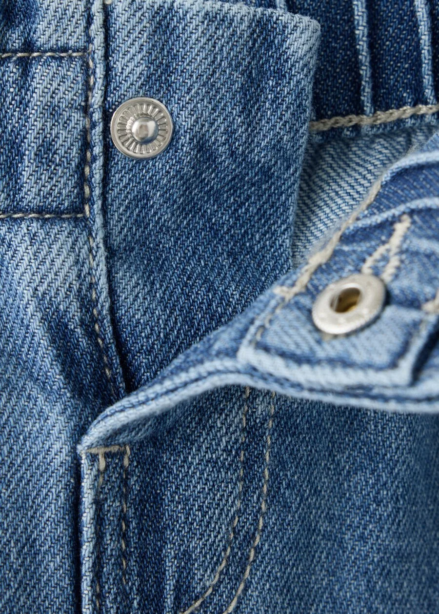 Детские джинсы MANGO KIDS Regular Jeans 'PAPERBAG' синего цвета — фото 3