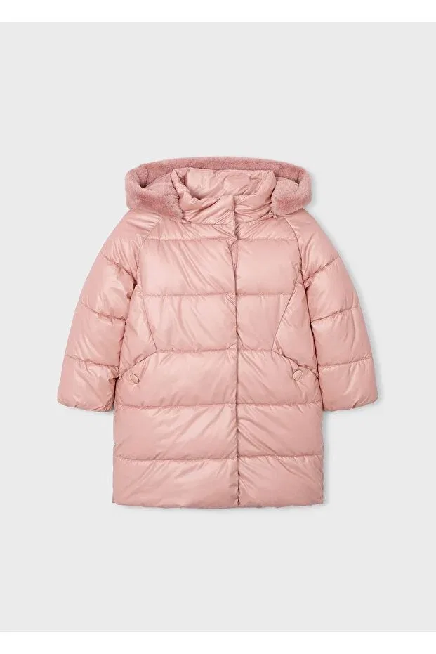 Детское пальто для девочек с искусственным мехом Mayoral, Pink