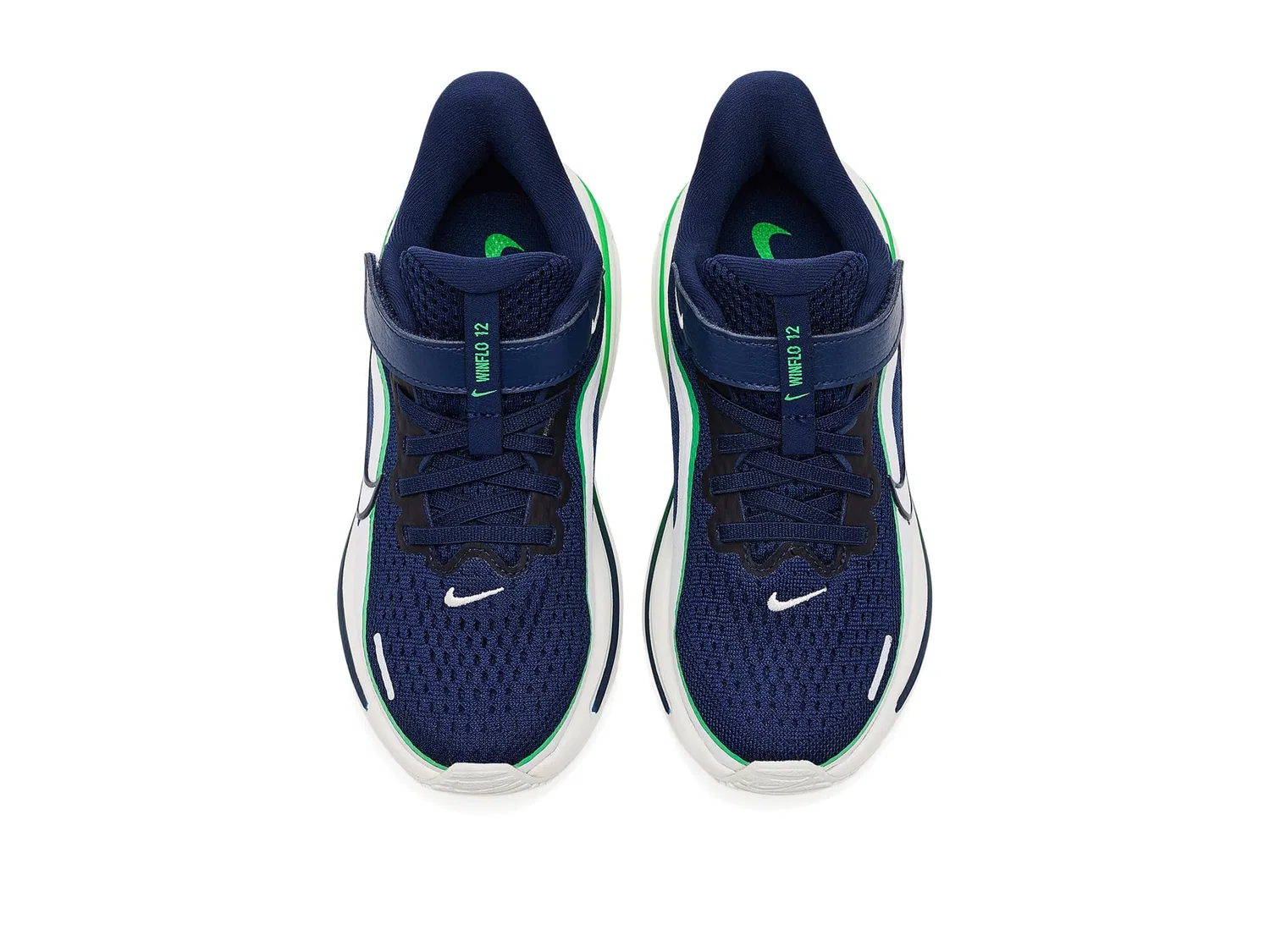 Кроссовки Winflo 12 (для маленьких детей) Nike Kids, Midnight Navy/Summit White/Green Spark/Midnight Navy — фото 3