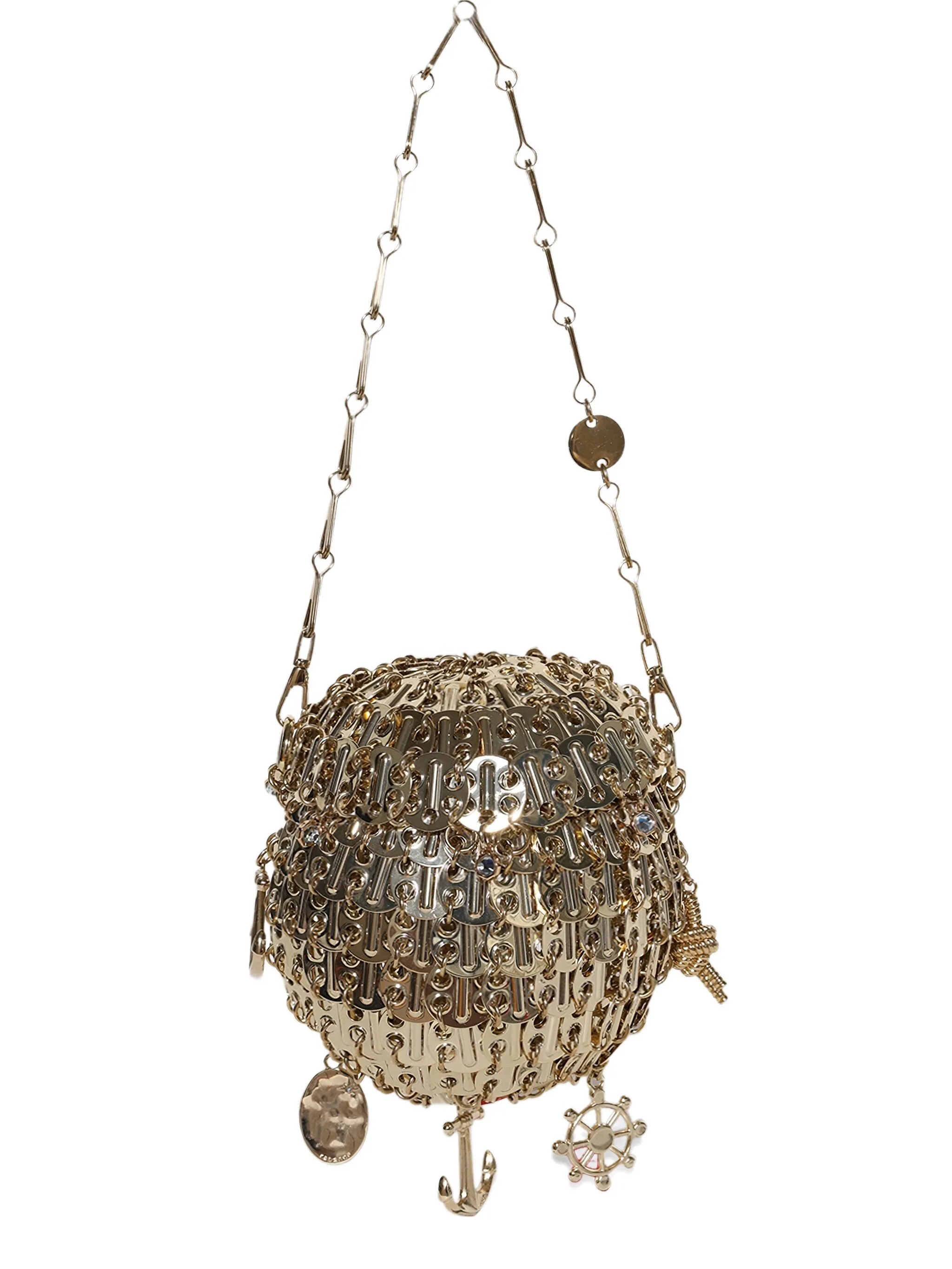 

Круглая сумка на плечо с цепочкой Rabanne, золотистый