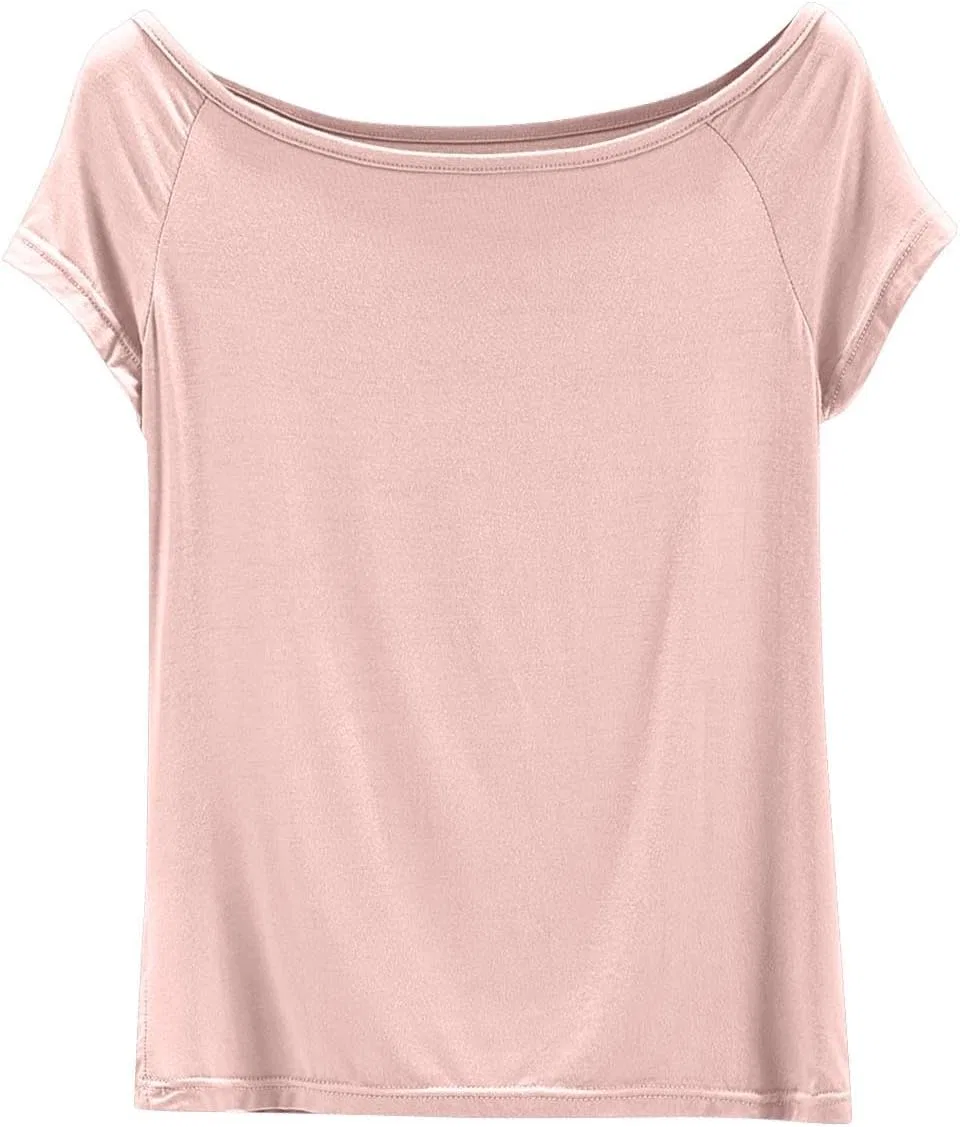 Женская спортивная футболка свободного кроя с круглым вырезом, Pink