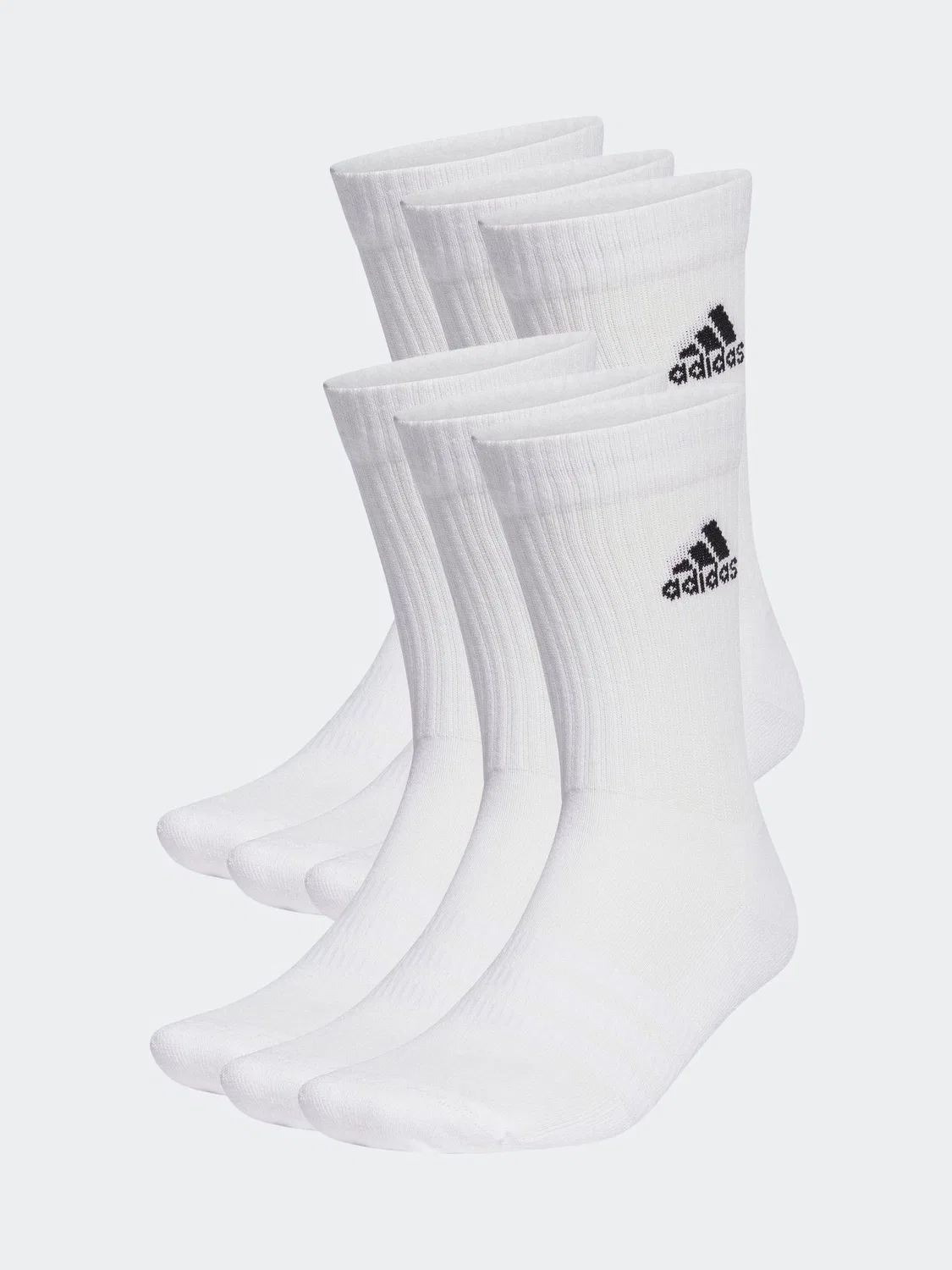 Носки спортивные адидас, 6 пар, Off White