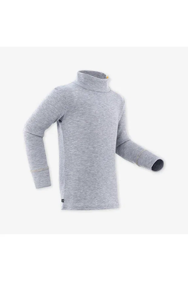 Детское термобелье для девочек с длинным рукавом Decathlon, Pearl Gray/Light Orange