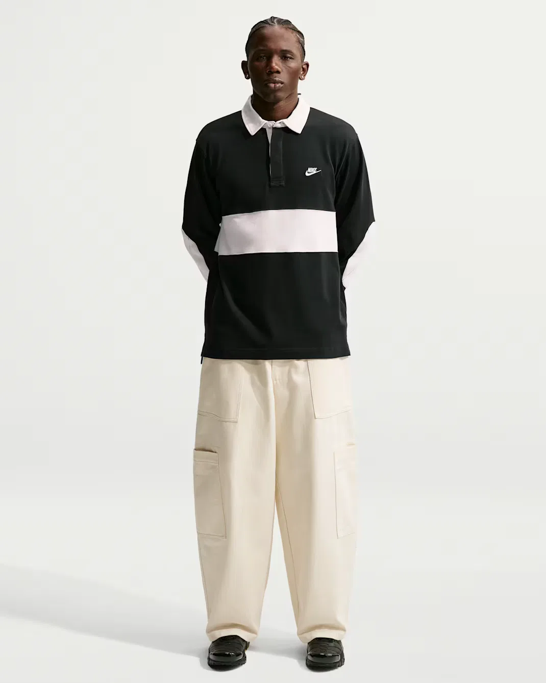 Мужская футболка для регби с длинными рукавами Nike Club, Black/Phantom/Phantom/Phantom — фото 4