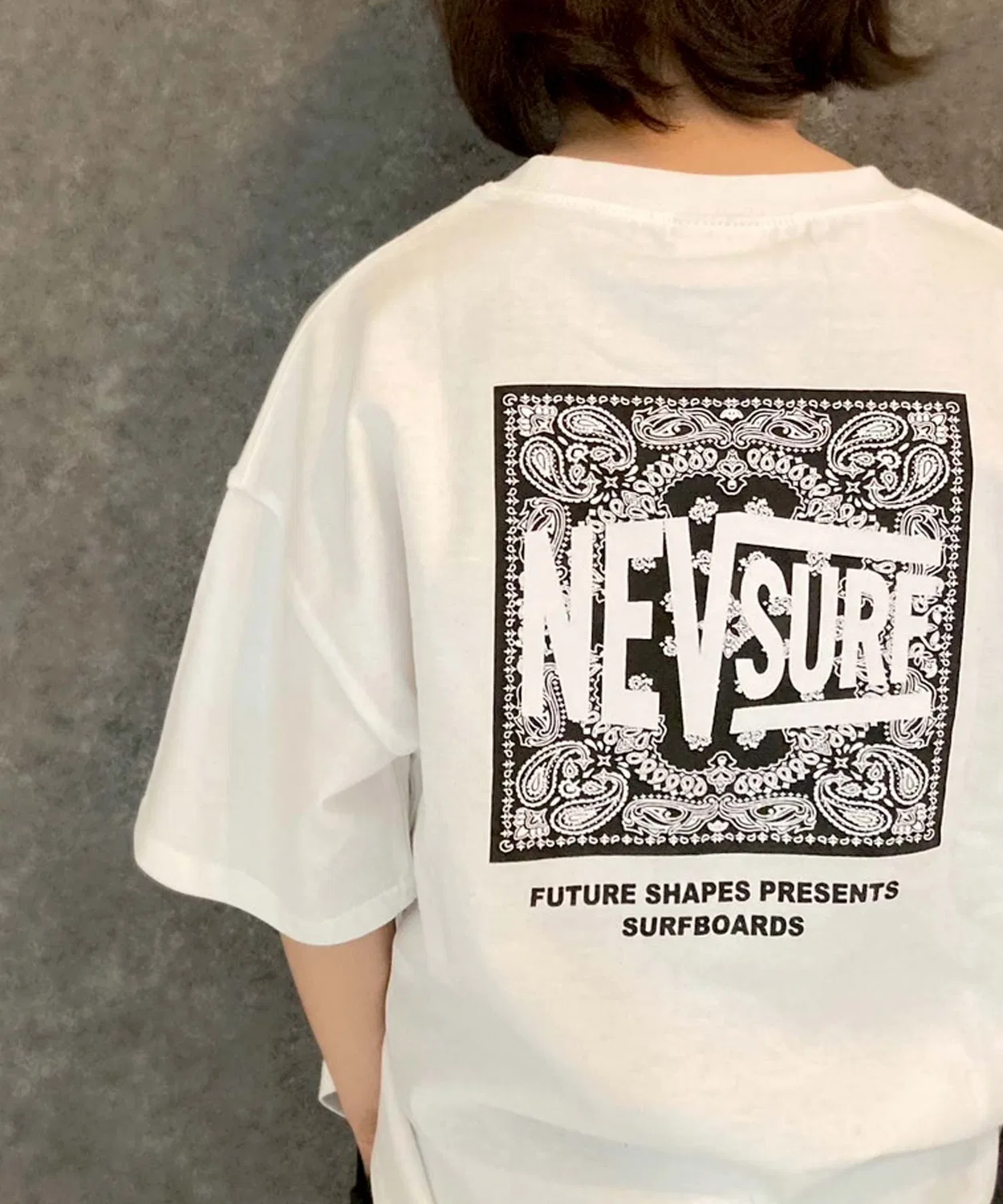 Детская футболка с принтом Oversize NEVSURF NEV, White