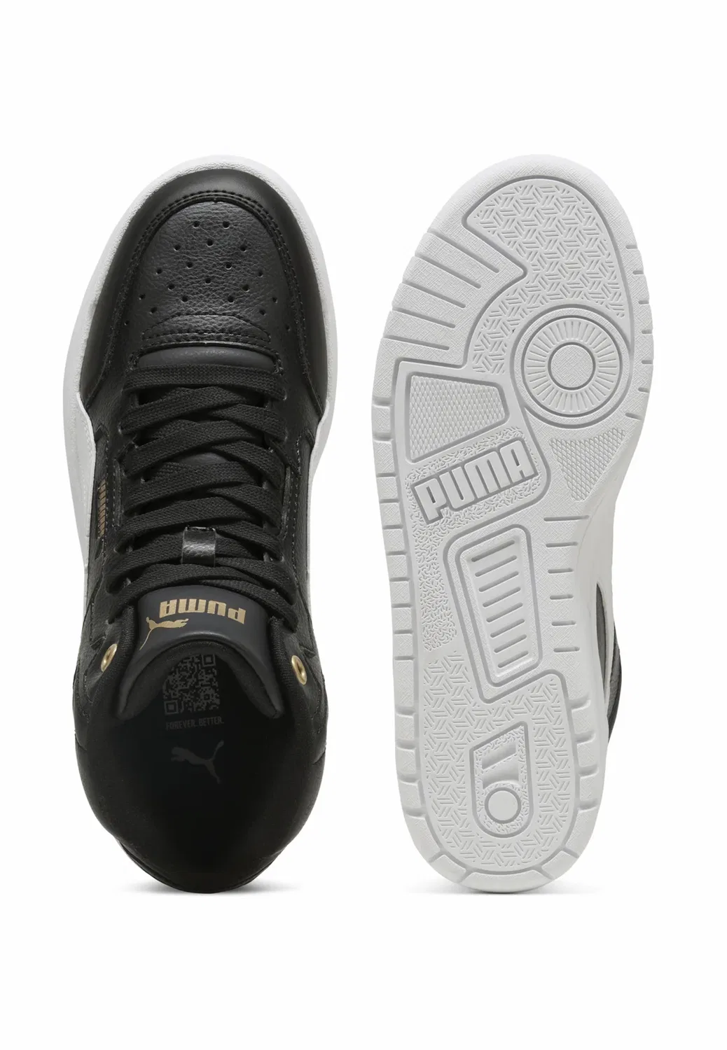 Высокие кроссовки Shuffle downtown унисекс Puma, Black- White- Gold — фото 3