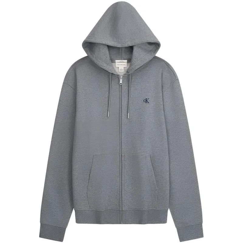 Мужской свитшот с капюшоном, несъемный, средней посадки Calvin Klein, P7E-Hero Gray