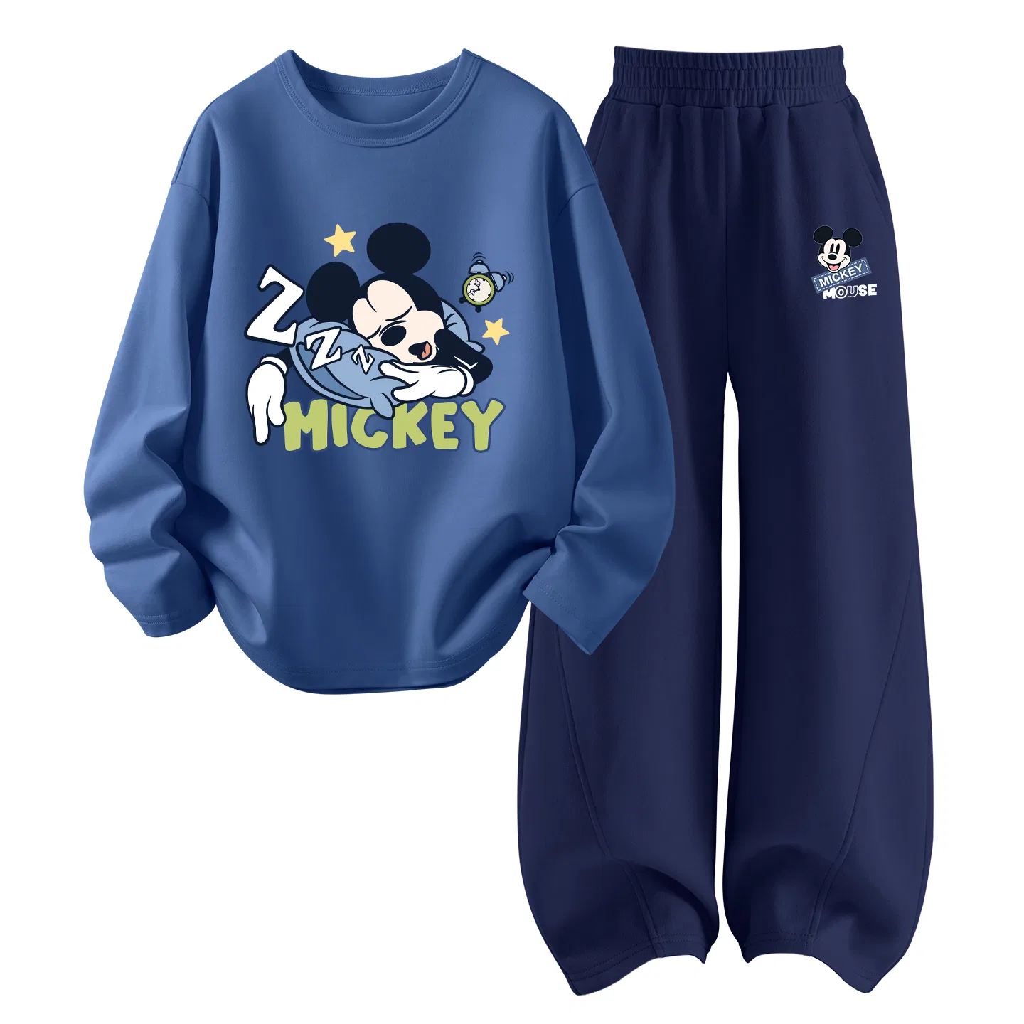 Детский спортивный комплект с круглым вырезом и принтом Smiling Face K Black Disney, Vintage Green — фото 4