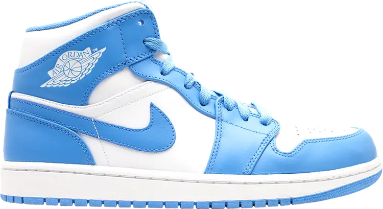 

Кроссовки Air Jordan 1 Mid UNC, белый, Белый;коричневый, Кроссовки Air Jordan 1 Mid UNC, белый