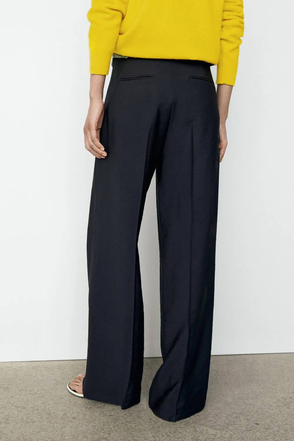 Брюки Massimo Dutti, свободные, прямого кроя, темно-синие — фото 4