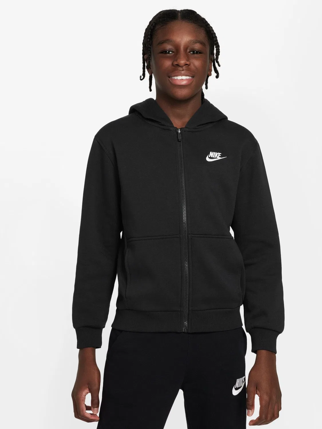 Толстовка на молнии, флисовая Nike Club Nike, черный