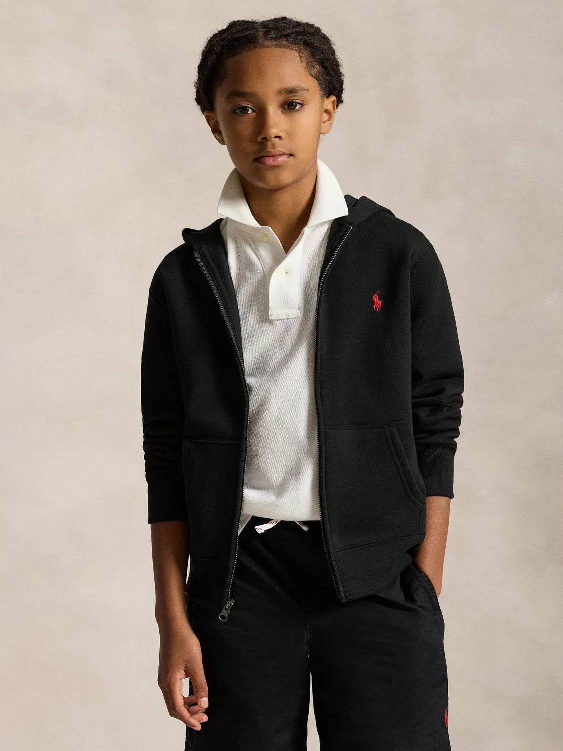 Худи, на молнии, с логотипом Polo Ralph Lauren, черный
