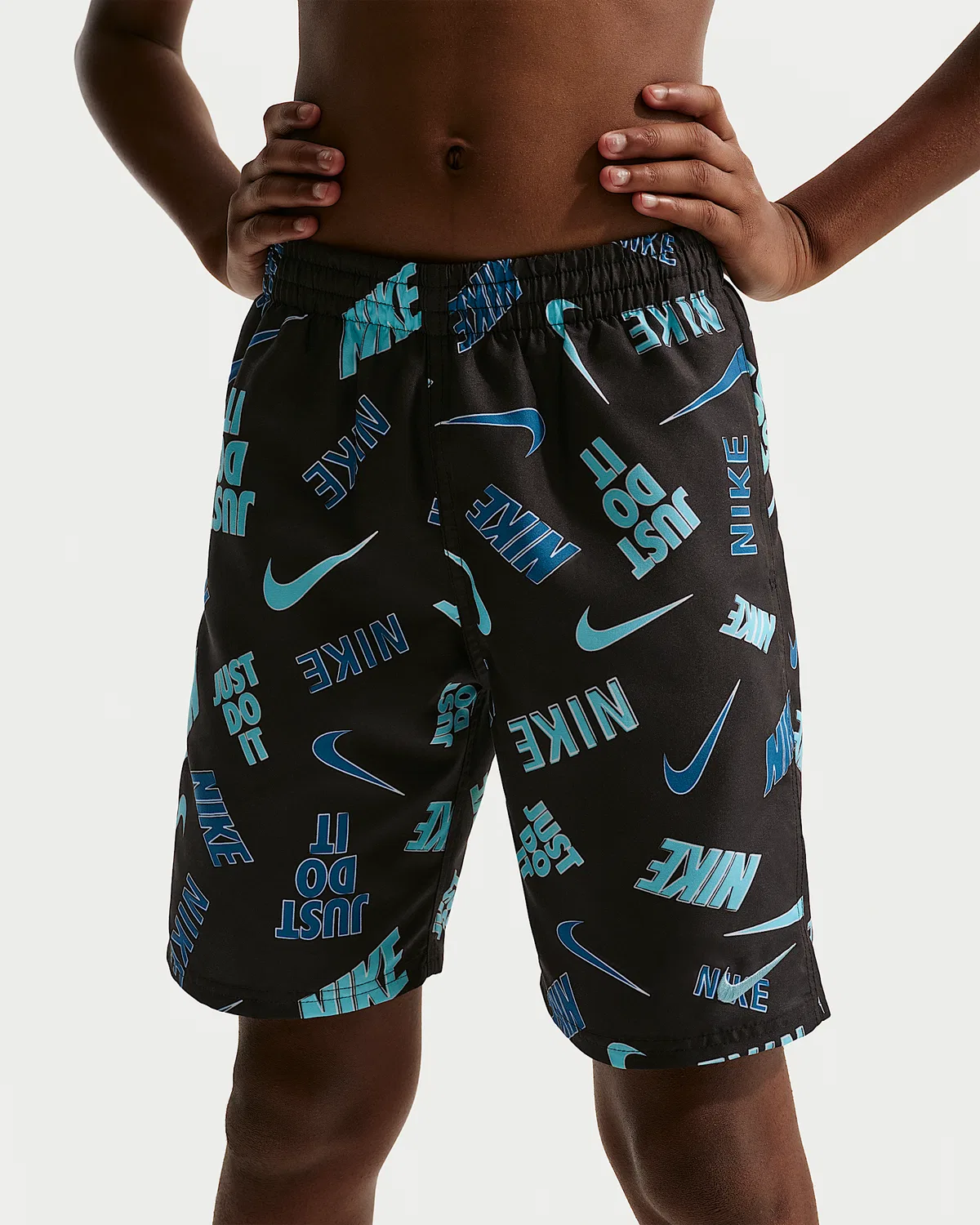 Детские (мальчиковые) плавки Nike Swim Breaker 7" с боксерской подкладкой, Black — фото 2